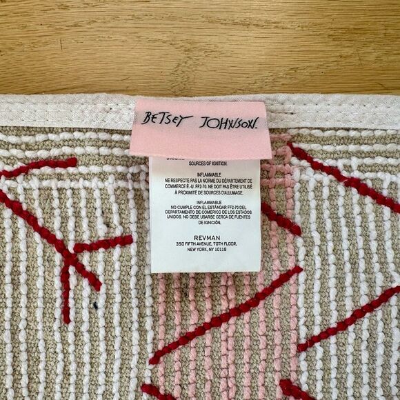 Betsey Johnson Christmas Chevron Snowflakes White and Pink Bath Rug Mat - Picture 6 of 6